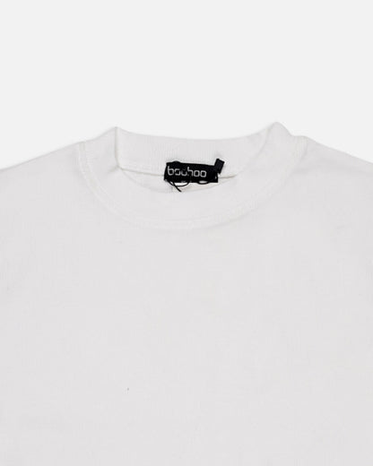 BOOH Branded Women’s Classic Crop Top – White WTT-14