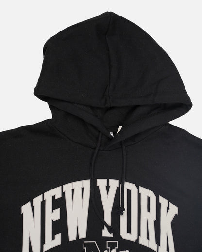 Teranovy Branded Women’s Cropped Fleece Hoodie – New York Black WHD-05