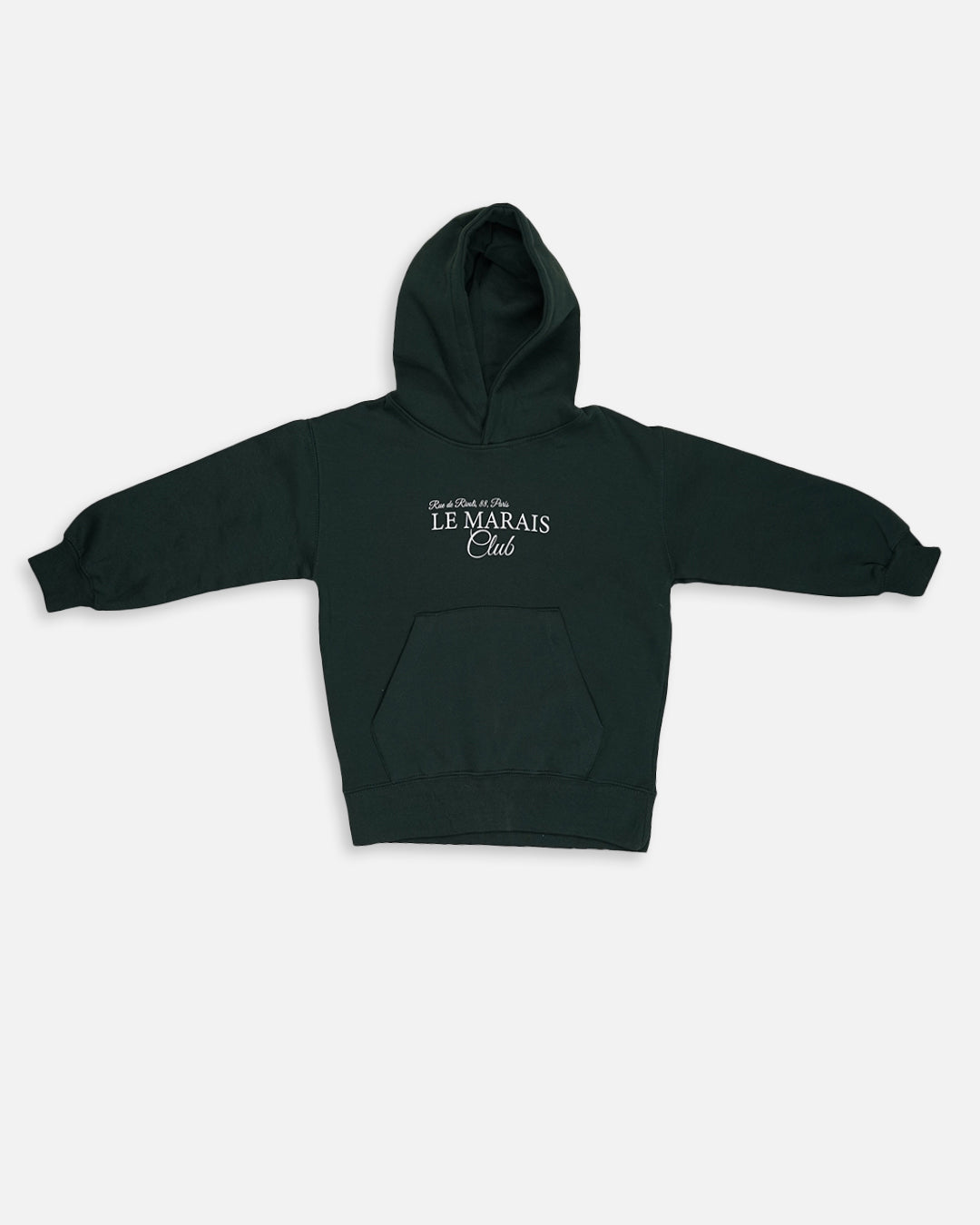 ZARRAA Branded Le Marais Club” Premium Kids Hoodie – Dark Forest Green KH-01