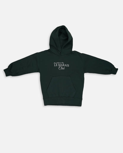 ZARRAA Branded Le Marais Club” Premium Kids Hoodie – Dark Forest Green KH-01
