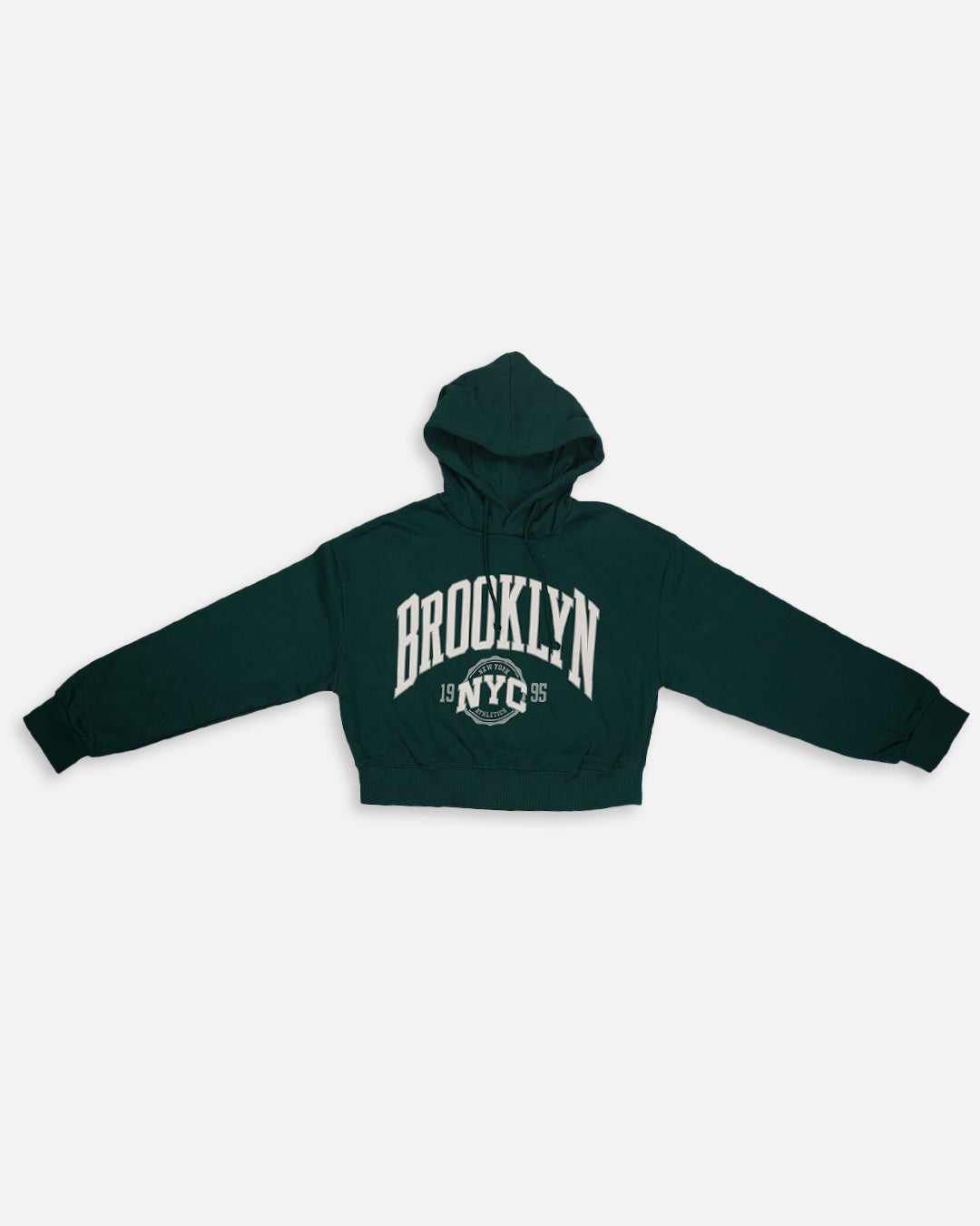 Teranovy Branded Women’s Cropped Hoodie – Dark Green WHD-02