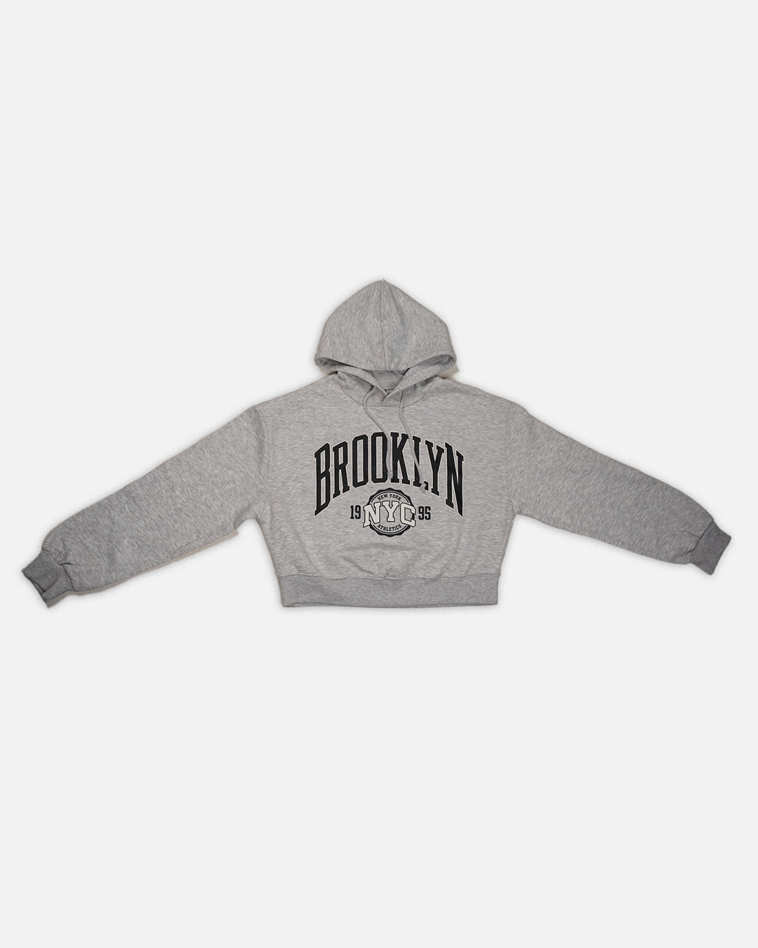 Teranovy Branded Women’s Cropped Hoodie – Light Grey WHD-03