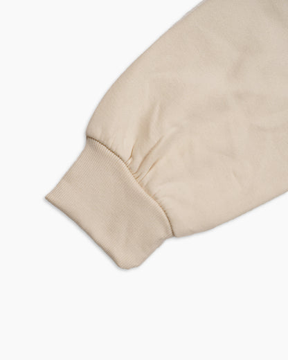 Teranovy Branded Women’s Cropped Fleece Hoodie – Beige WHD-06