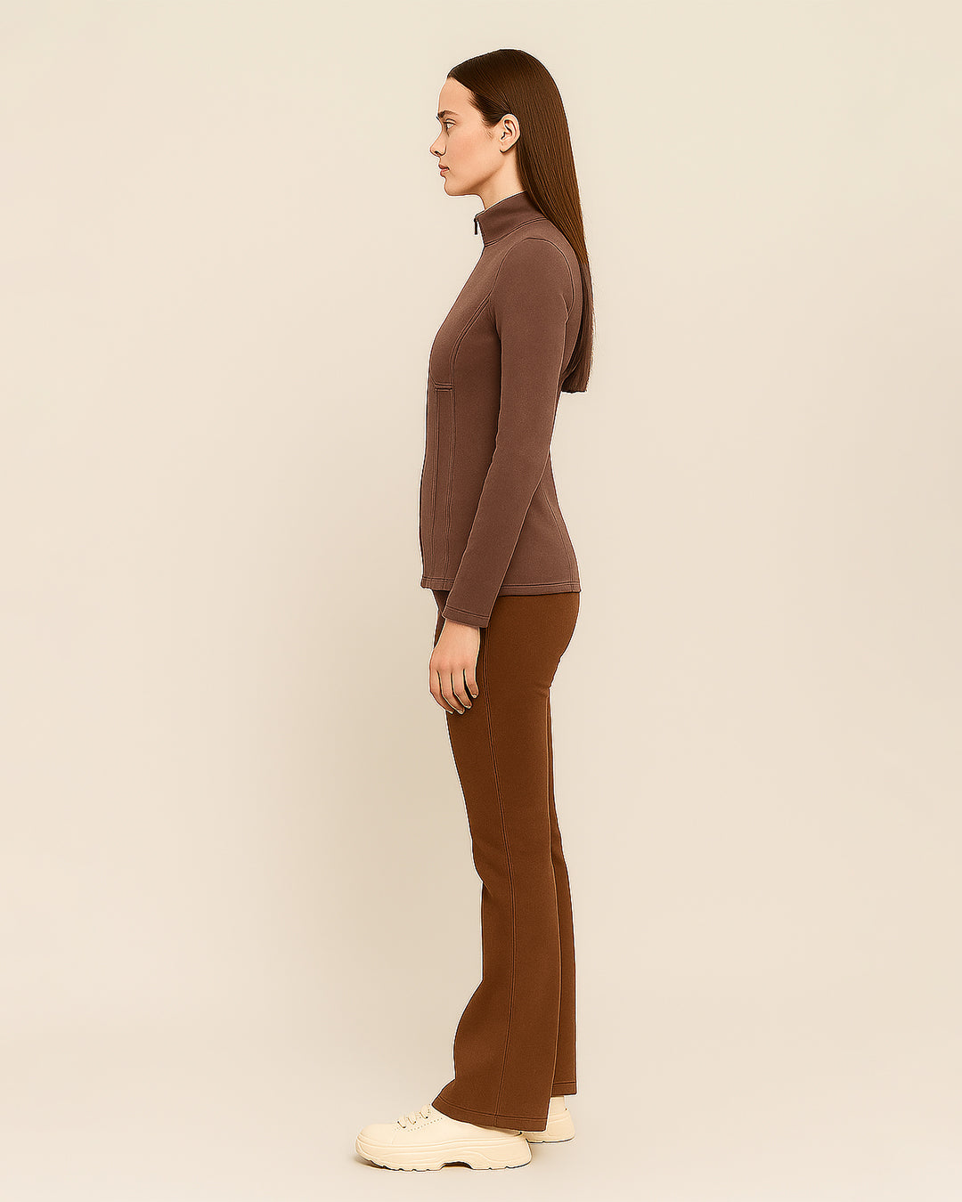 Pretty Ltl things Branded Women’s Winter Fitted Zipper Jacket – Brown WJ-05