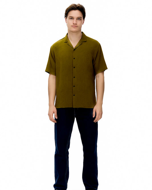 Zelig Branded Casual Textured Shirt Brown Color MCS-10