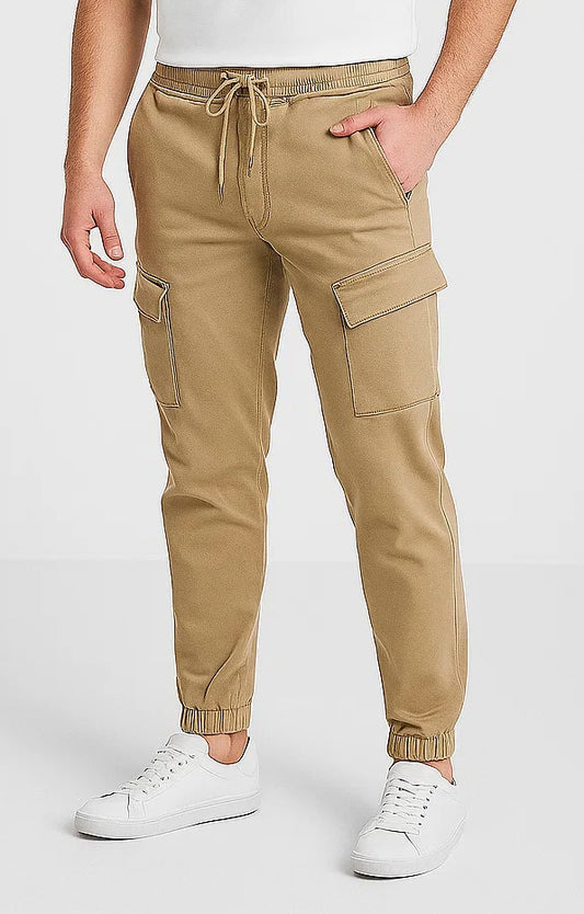 PullNBear Branded Men's Cargo Fit Pant Brown Color CFP-01