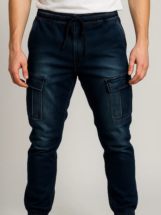 PullNBear Branded Men's Cargo Fit Pant Blue Color CFP-03