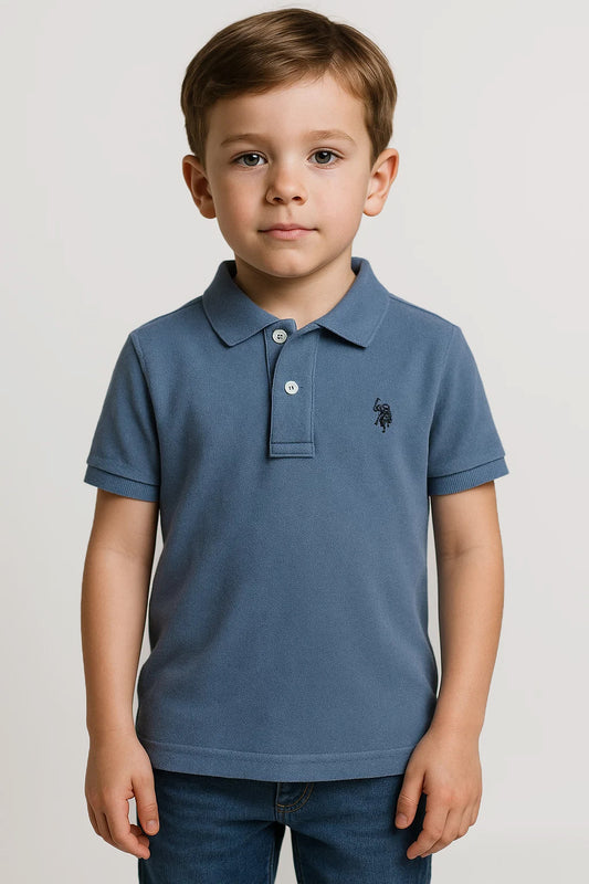 US Pollo Branded Boy's Polo T-shirt Blue Color BPT-05