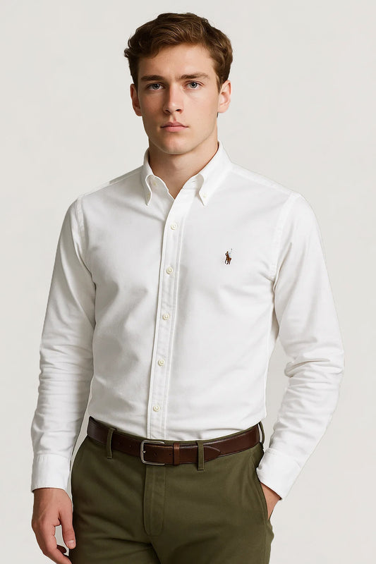 Pollo Branded Men's Slim Fit White Color Shirt MFS-12