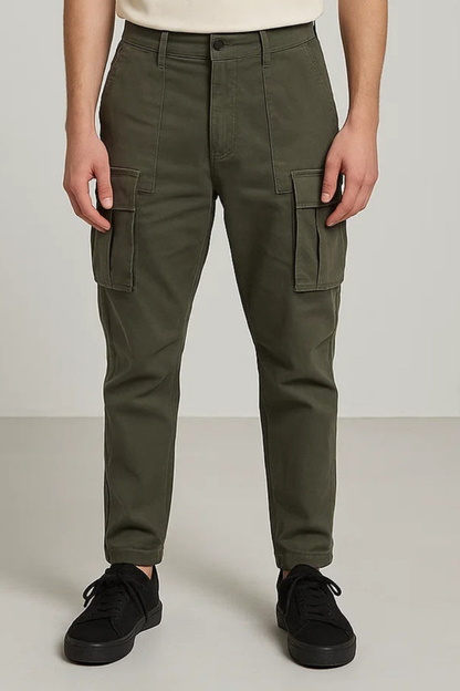 PullNBear Branded Men's Cargo Fit Pant Olive Green Color CFP-07