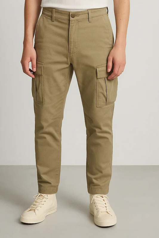 PullNBear Branded Men's Cargo Fit Pant Brown Color CFP-06