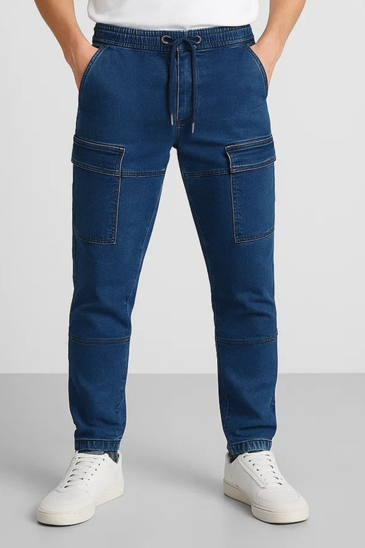 PullNBear Branded Men's Cargo Fit Pant Navy Blue Color CFP-10