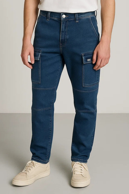 JCK&JONS Branded Men's Cargo Fit Pant Blue Color CFP-05