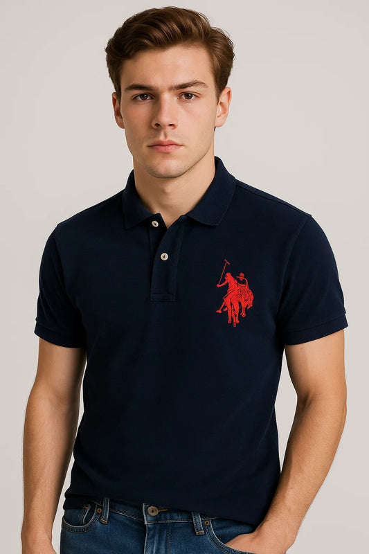 US Pollo Branded Men's Polo T-shirt Navy Blue Color MPT-20