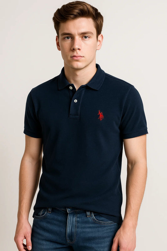 US Pollo Branded Men's Polo T-shirt Navy Blue Color MPT-21