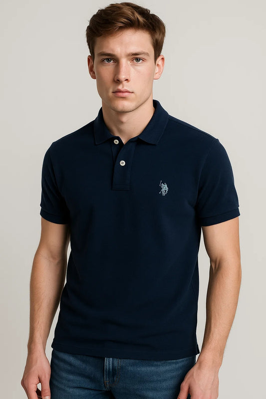 US Pollo Branded Men's Polo T-shirt Navy Blue Color MPT-19