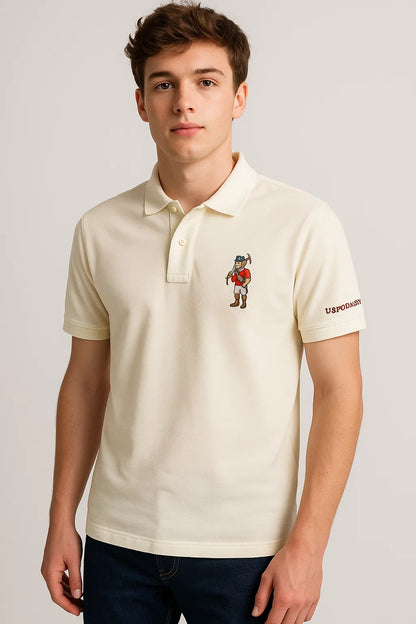 US Pollo Branded Men's Polo T-shirt White Color MPT-16
