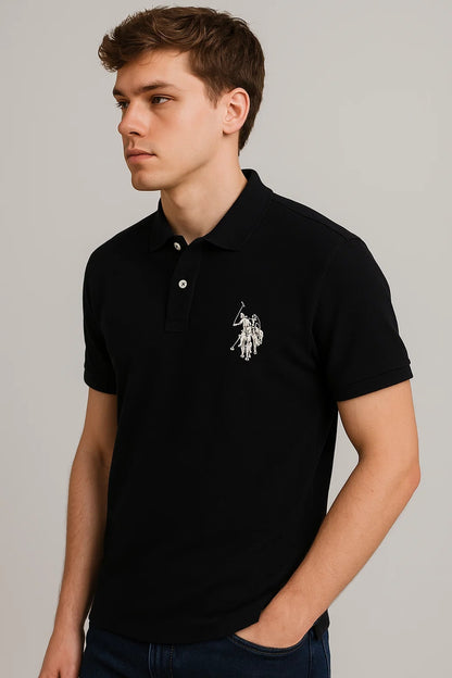 US Pollo Branded Men's Polo T-shirt Black Color MPT-23