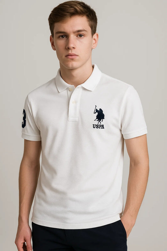 US Pollo Branded Men's Polo T-shirt White Color MPT-17