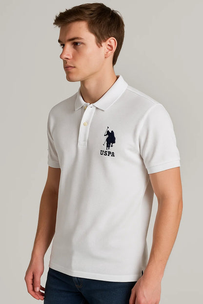 US Pollo Branded Men's Polo T-shirt White Color MPT-17