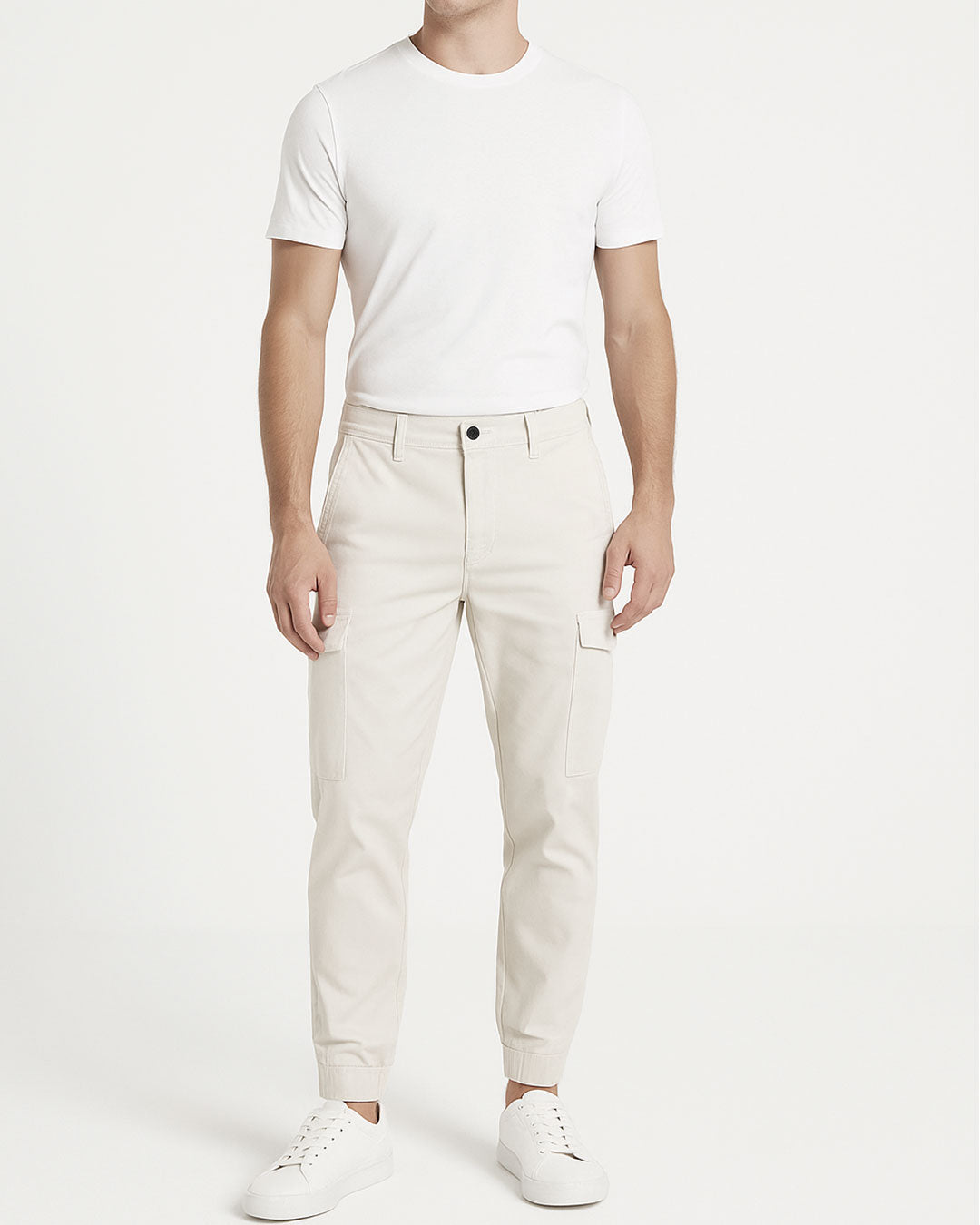 Guss Branded Men's Joger Fit Cargo White Color CFP-26