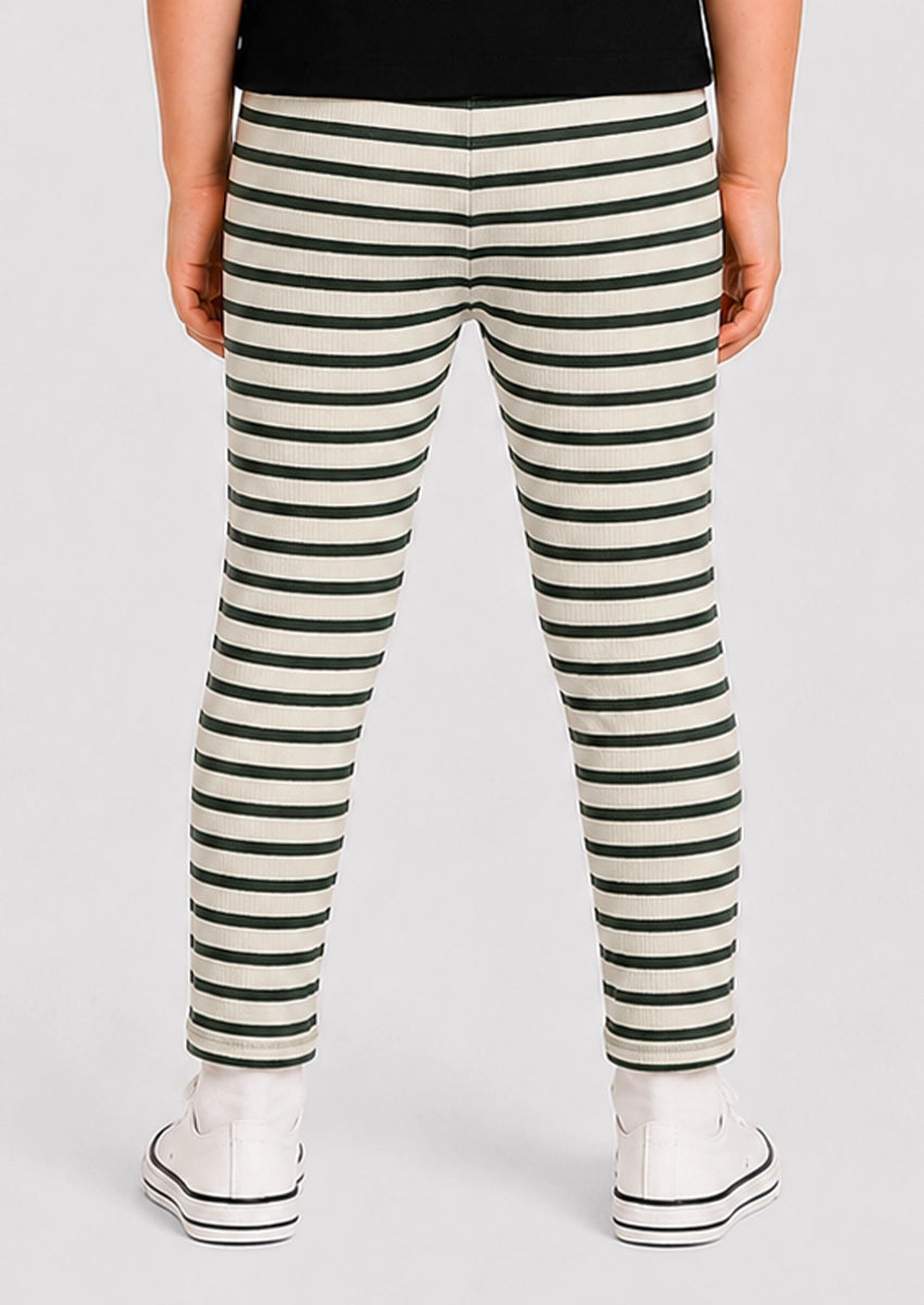 Branded Girl's Tides White Color with Dark Green stripes GTD-05