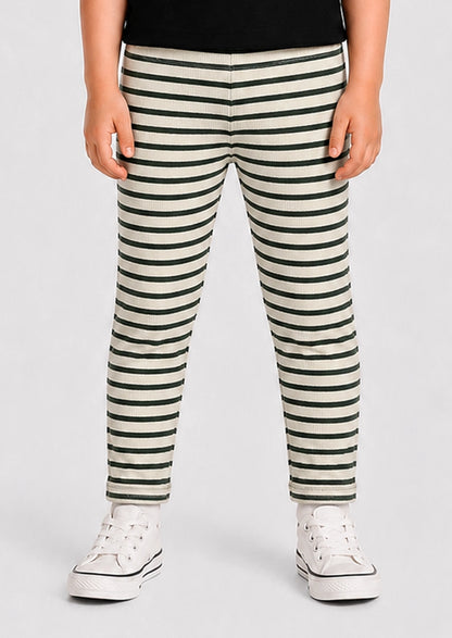Branded Girl's Tides White Color with Dark Green stripes GTD-05