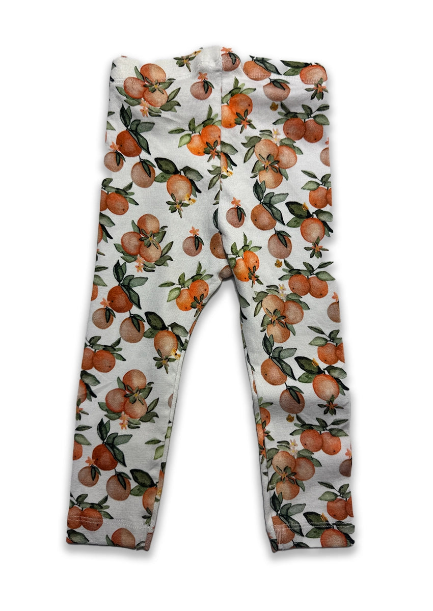 Branded Girl's Citrus Orange Printed Leggings GTD-18
