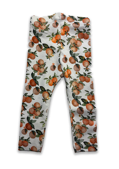 Branded Girl's Citrus Orange Printed Leggings GTD-18