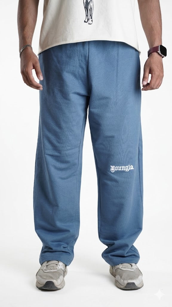 Younglay Branded Unisex Wide-Leg Trouser - Steel Blue UT-31