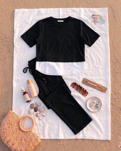 Branded Women's Co-ord Set Black Color WCS-42