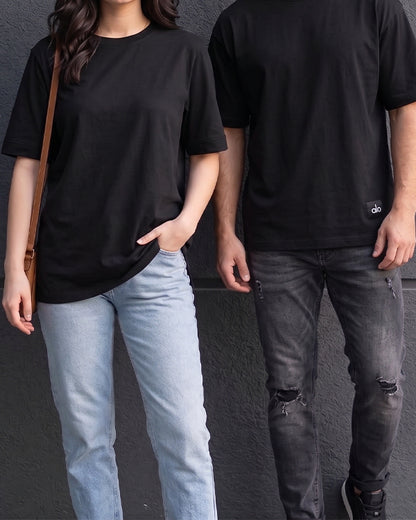 ALOS Branded Unisex Jet Black Tee MT-30