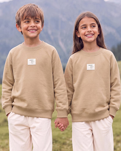 Zarraa Kids Beige Color Crewneck Sweatshirt BSWT-02