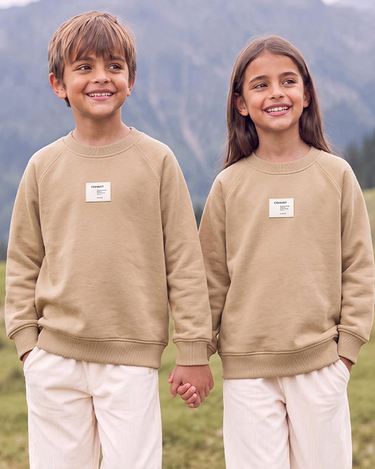 Zarraa Kids Beige Color Crewneck Sweatshirt BSWT-02