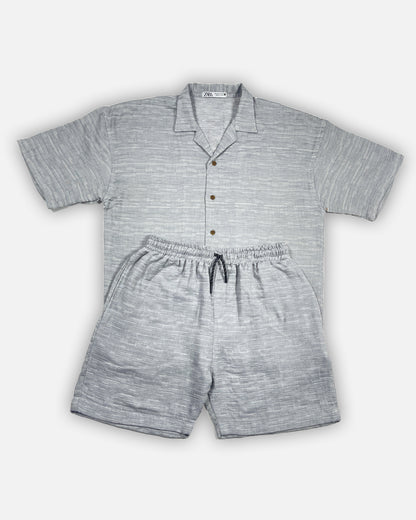ZARRAA Branded Men's Textured Co-ord Set Grey Color MCS-06