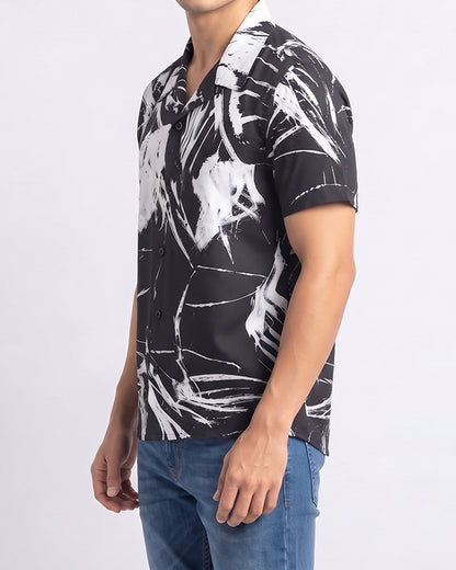 Spark Branded Mens Casual Shirt-Arctic White Linen-Blend MCS-38