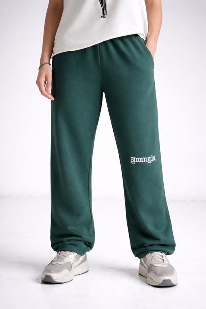 Younglay Branded Unisex Wide-Leg Trouser - Forest Green UT-30