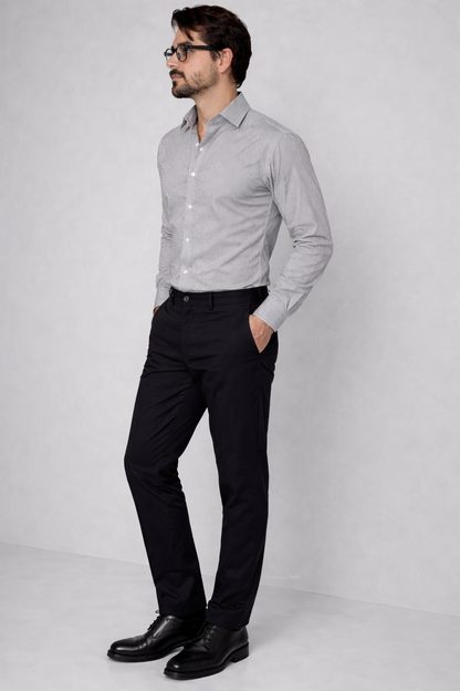 Calvy Klien Branded Mens Formal Shirt-Grey And White Stripe MFS-52