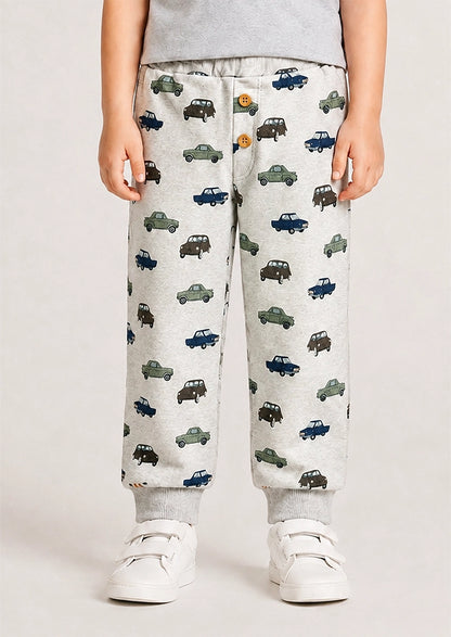 Branded Kids Trouser Beige Color With Cars printed KUT-07