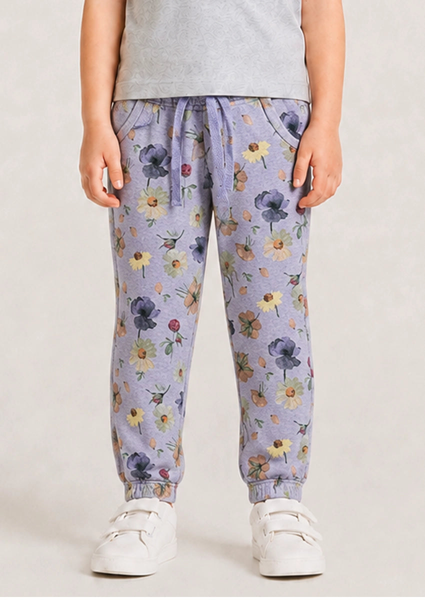 Branded Girl's Floral Printed Casual Trouser KUT-11