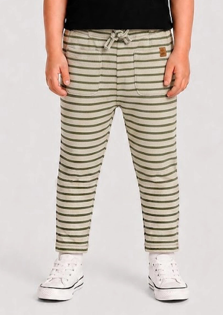 Branded Kids Trouser Cream color with light green stripes KUT-01
