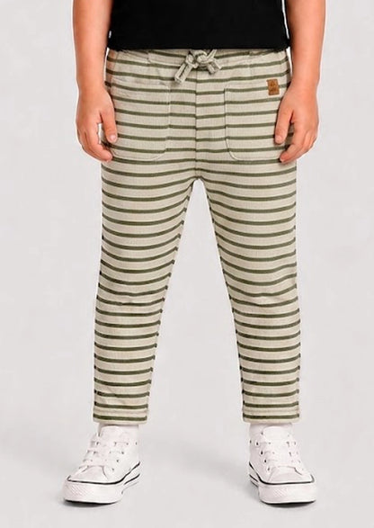 Branded Kids Trouser Cream color with light green stripes KUT-01