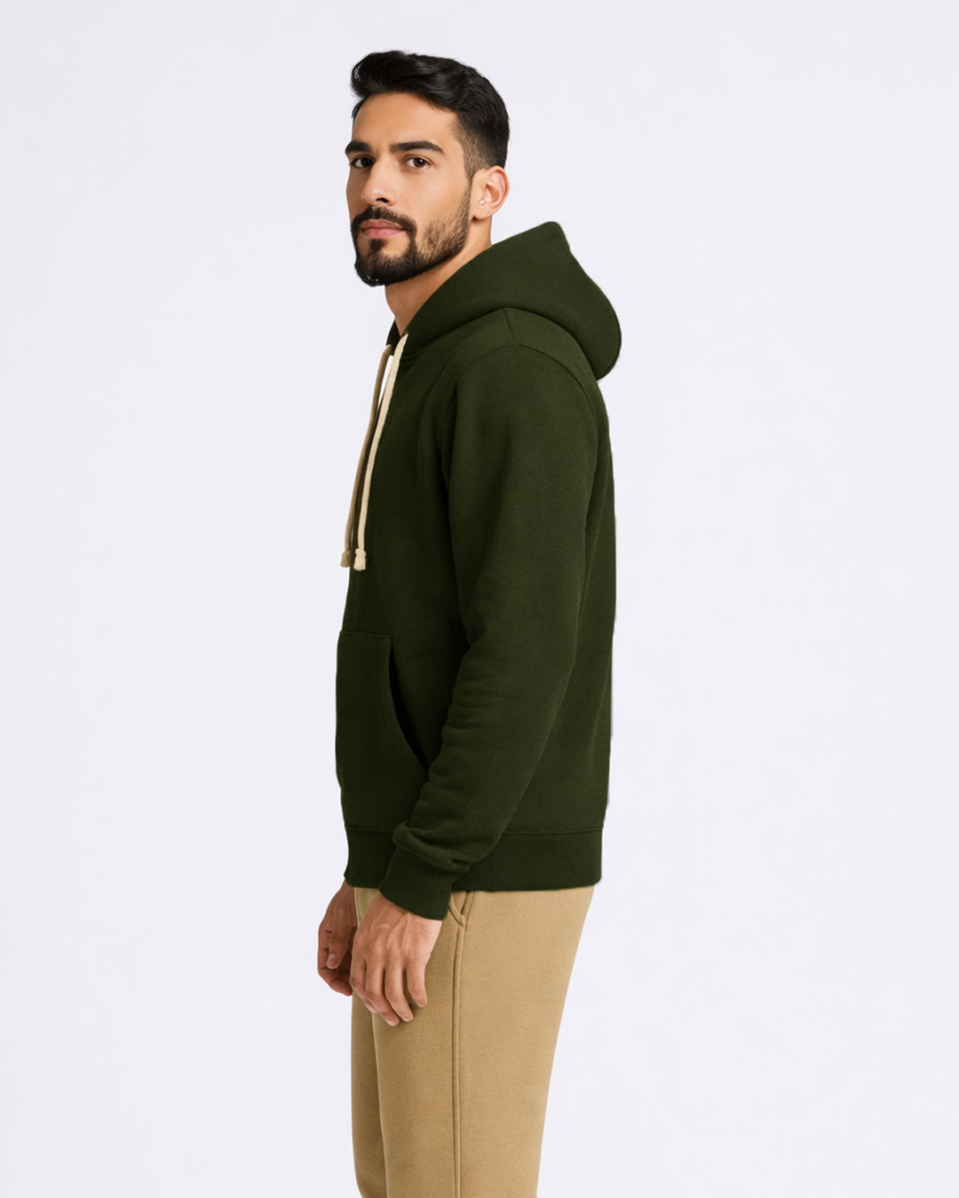 ADONY Branded Men’s Zip-Up Hooded Sweatshirt – Olive Green MZH-14