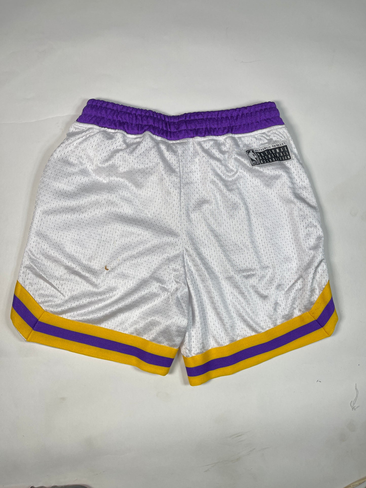 NBBA Branded Boy's Polyester Shorts White & Yellow Color BST-06
