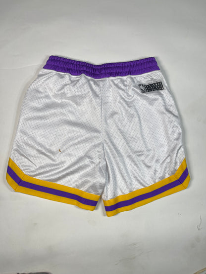 NBBA Branded Boy's Polyester Shorts White & Yellow Color BST-06