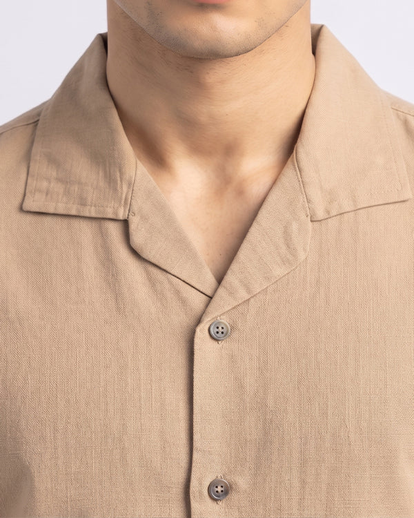 PullNBear Branded Mens Casual Shirt- Beige MCS-60