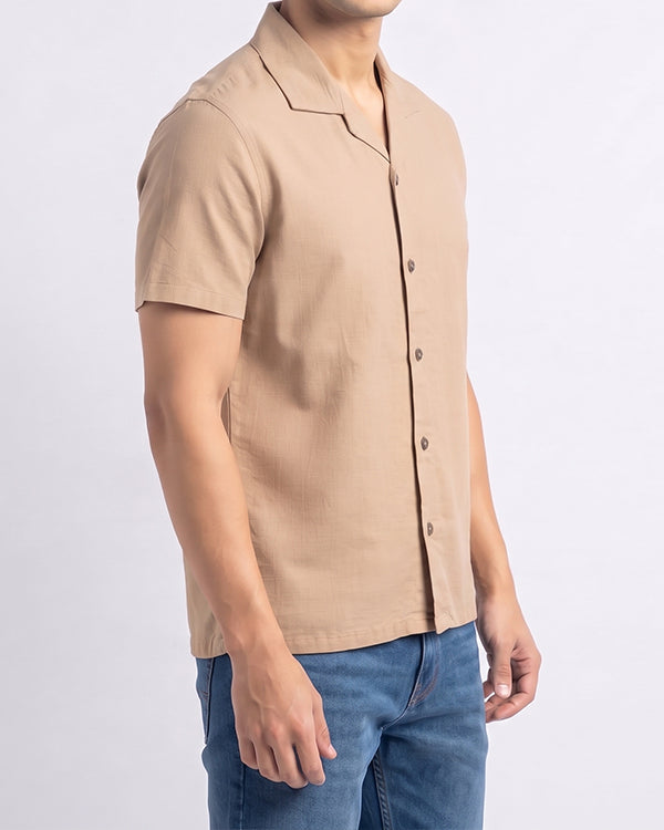 PullNBear Branded Mens Casual Shirt- Beige MCS-60