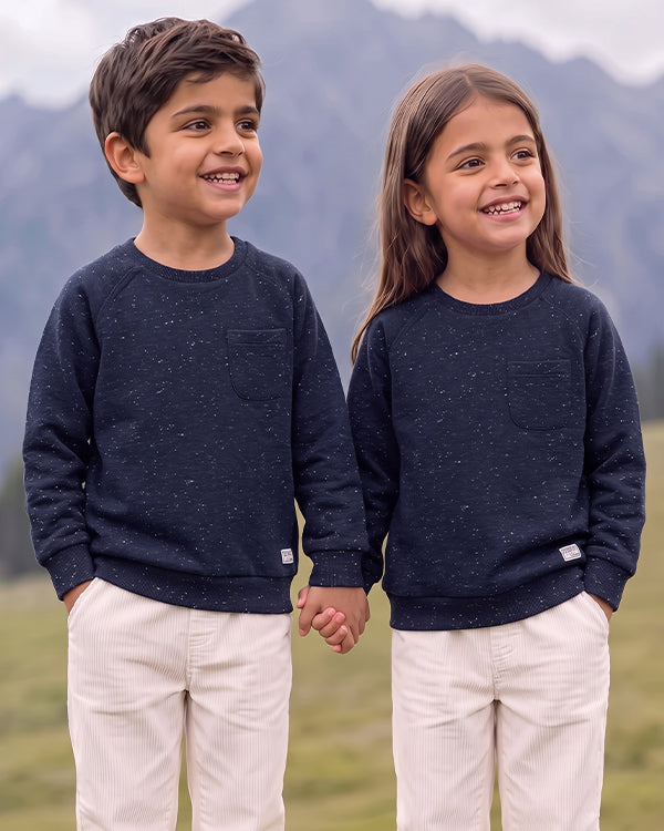 Branded Kids Speckled Fleece Crewneck Sweatshirt SP-45