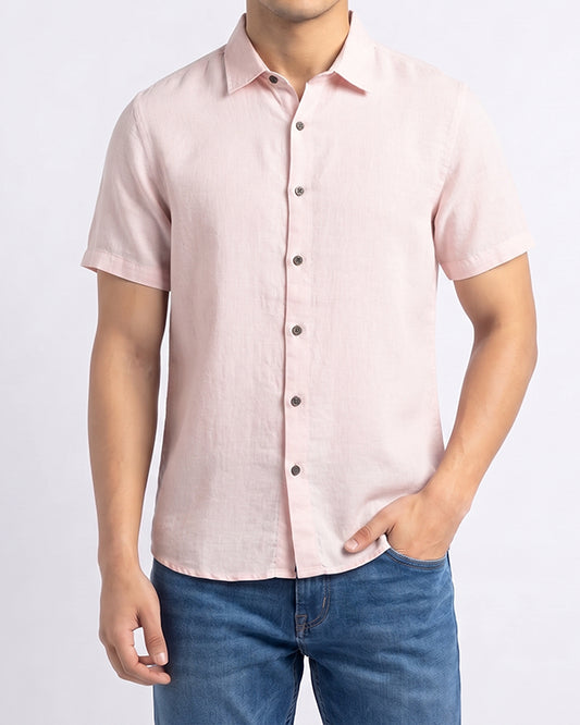 PullNBear Branded Mens Casual Shirt- Pale Peach MCS-62