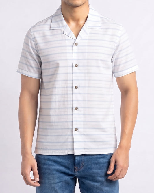 Pegadoor Branded Casual Half Sleeves Shirt White Color MCS-09